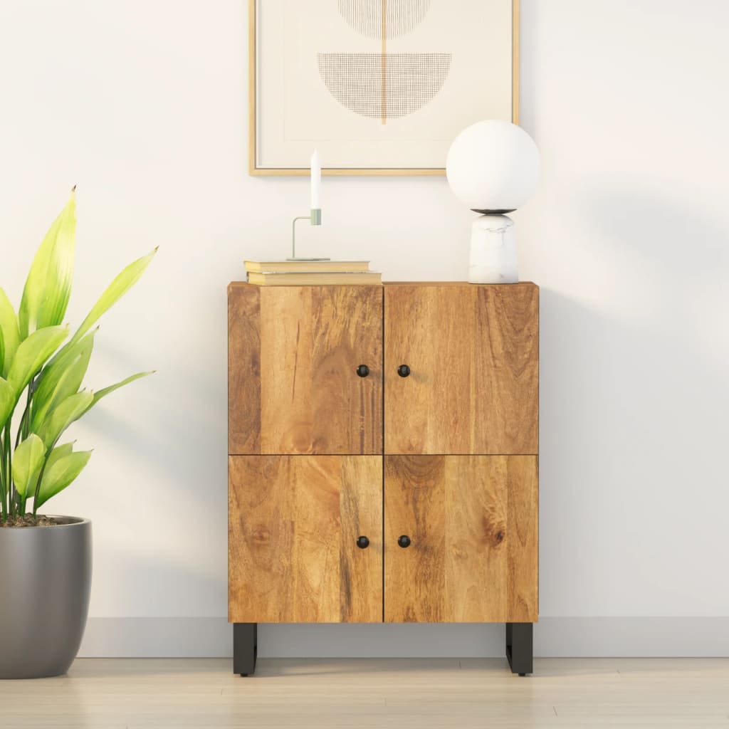 Příborník Se 4 Dvířky 60 X 33 X 75 Cm Masivní Recyklované Dřevo