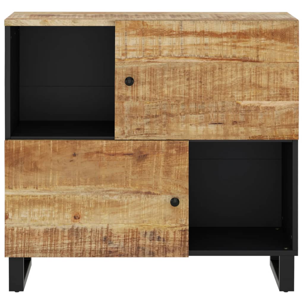 Příborník Se 2 Dvířky 80X33X75 Cm Masivní Mangovníkové Dřevo