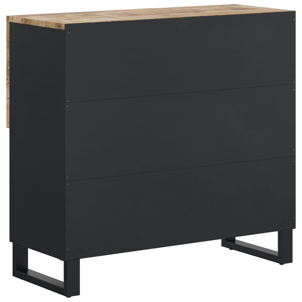 Příborník Se 2 Dvířky 80X33X75 Cm Masivní Mangovníkové Dřevo