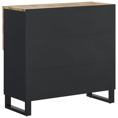 Příborník Se 2 Dvířky 80X33X75 Cm Masivní Mangovníkové Dřevo