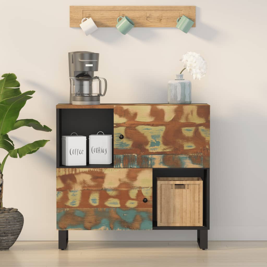 Příborník Se 2 Dvířky 80 X 33 X 75 Cm Masivní Akáciové Dřevo