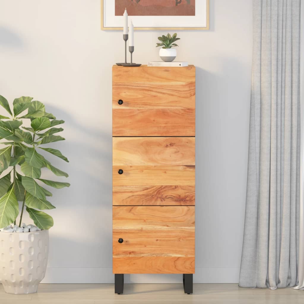 Komoda Se 3 Dvířky 40 X 33 X 110 Cm Masivní Akácie A Železo