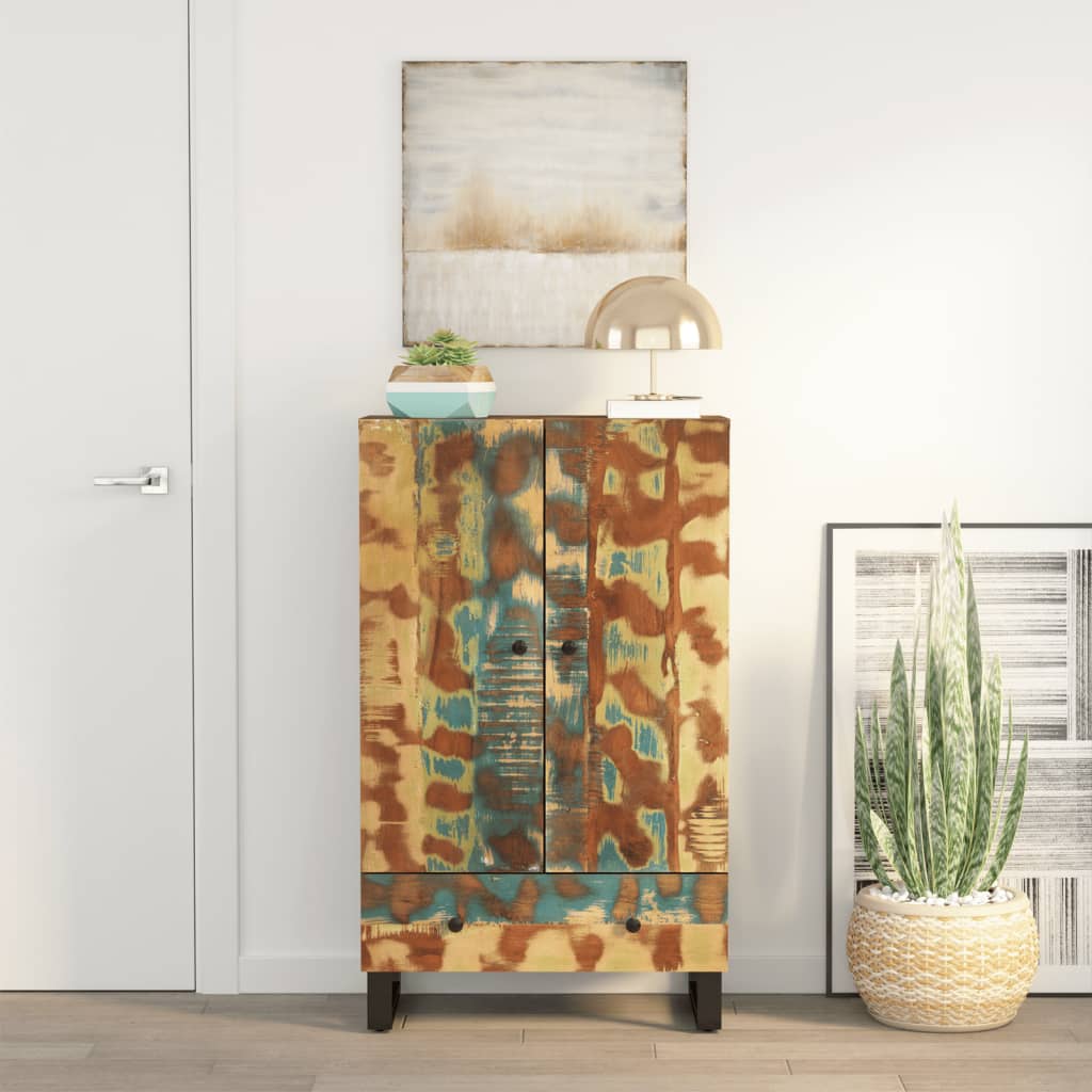 Komoda Se Zásuvkou 60 X 33 X 100 Cm Recyklované Dřevo A Železo