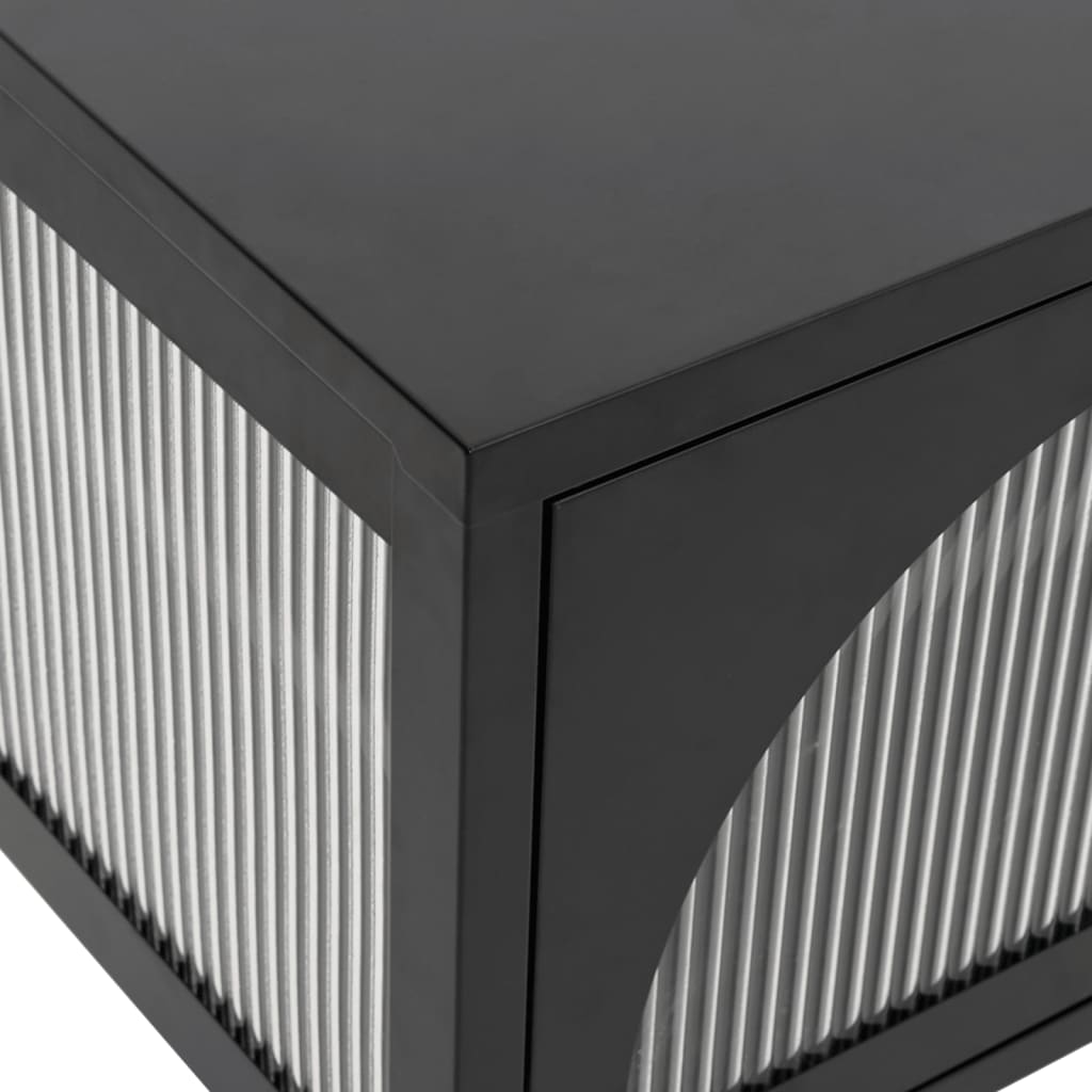 Tv Skříňka Černá 105 X 35 X 50 Cm Sklo A Ocel