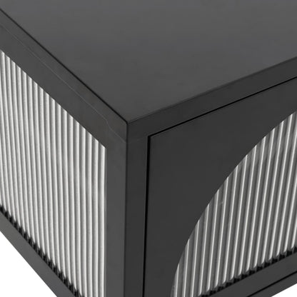 Tv Skříňka Černá 105 X 35 X 50 Cm Sklo A Ocel