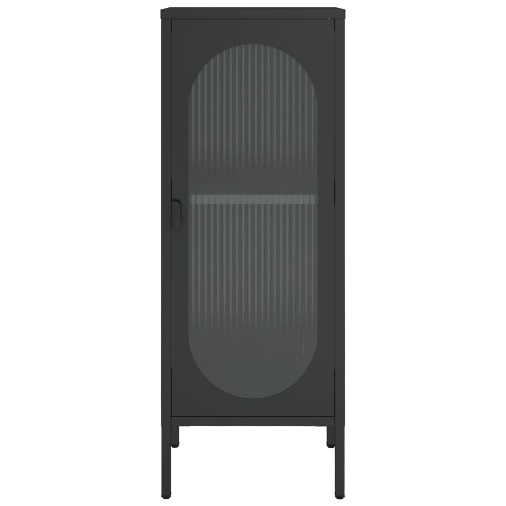 Příborník Černý 40 X 35 X 105 Cm Sklo A Ocel