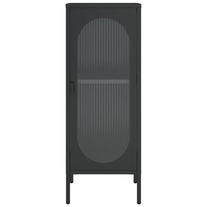 Příborník Černý 40 X 35 X 105 Cm Sklo A Ocel