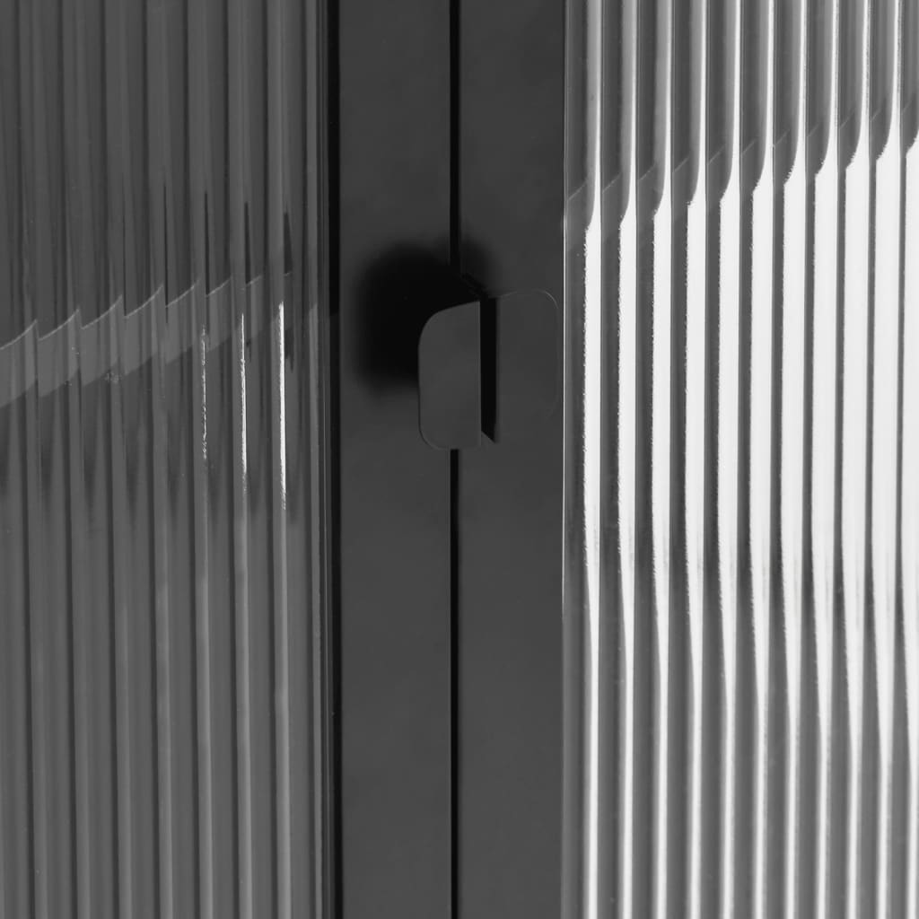 Příborník Černý 70 X 35 X 70 Cm Sklo A Ocel