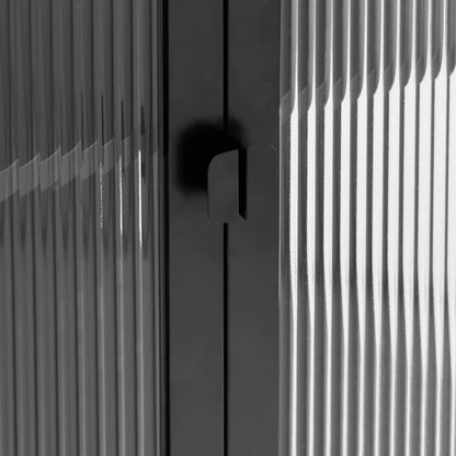 Příborník Černý 70 X 35 X 70 Cm Sklo A Ocel