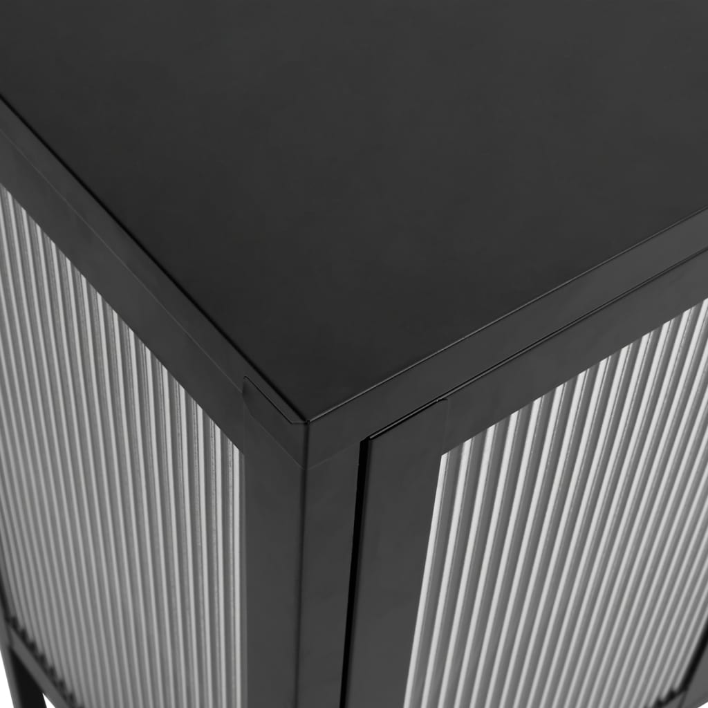 Příborník Černý 105 X 35 X 70 Cm Sklo A Ocel