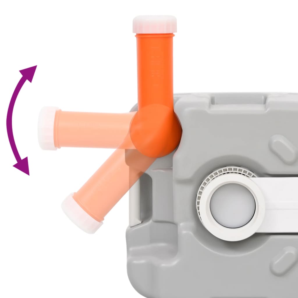 Přenosná Kempingová Toaleta Šedá A Bílá 22+12 L Hdpe