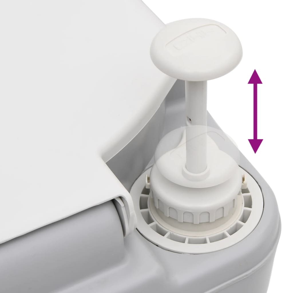 Přenosná Kempingová Toaleta Šedá A Bílá 22+12 L Hdpe