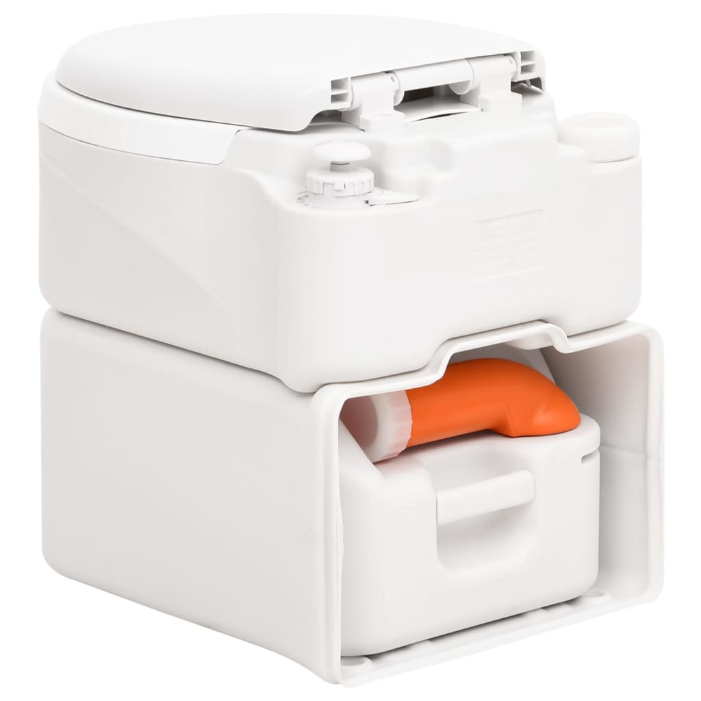 Integrovaná Kempingová Toaleta Bílá 24+17 L Hdpe A Pp