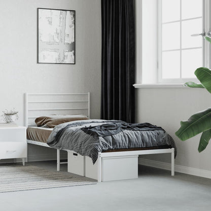 Kovový Rám Postele S Čelem Černý