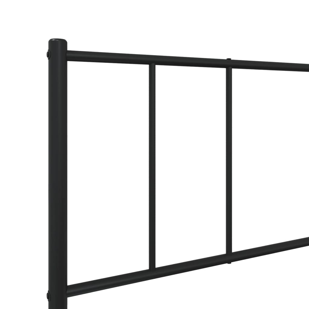 Kovový Rám Postele S Hlavovým A Nožním Čelem Černý 100 X 200 Cm