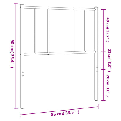 Kovové Náhradní Čelo Postele Černé 80 Cm