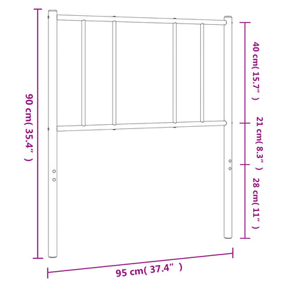 Kovové Náhradní Čelo Postele Černé 90 Cm