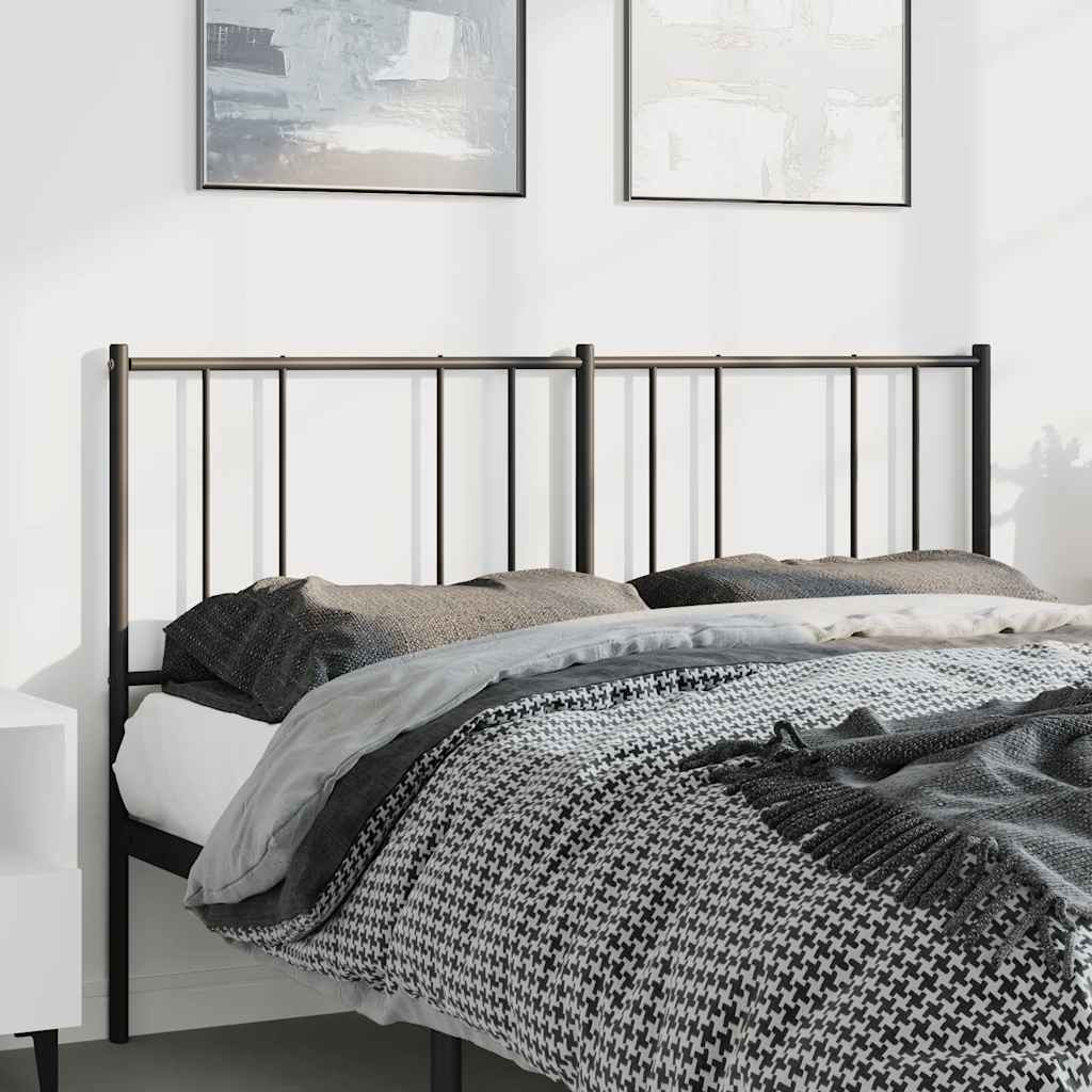 Kovové Náhradní Čelo Postele Černé 150 Cm