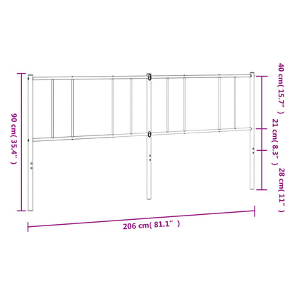 Kovové Náhradní Čelo Postele Černé 200 Cm