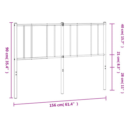 Kovové Náhradní Čelo Postele Bílé 150 Cm