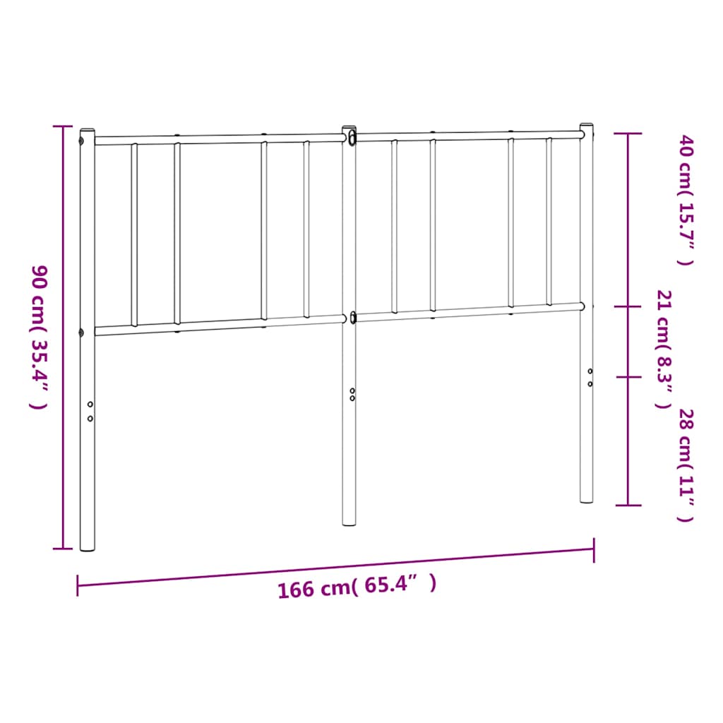 Kovové Náhradní Čelo Postele Bílé 160 Cm