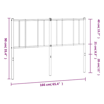 Kovové Náhradní Čelo Postele Bílé 160 Cm