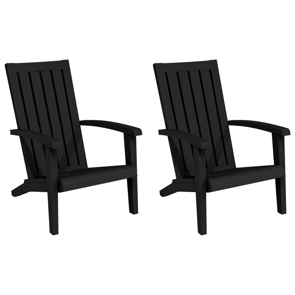 Zahradní Židle Adirondack 2 Ks Černé Polypropylen