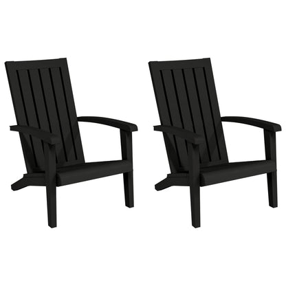 Zahradní Židle Adirondack 2 Ks Černé Polypropylen