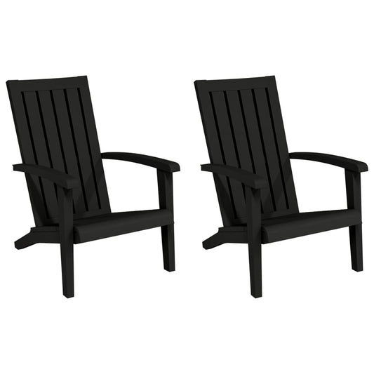 Zahradní Židle Adirondack 2 Ks Černé Polypropylen