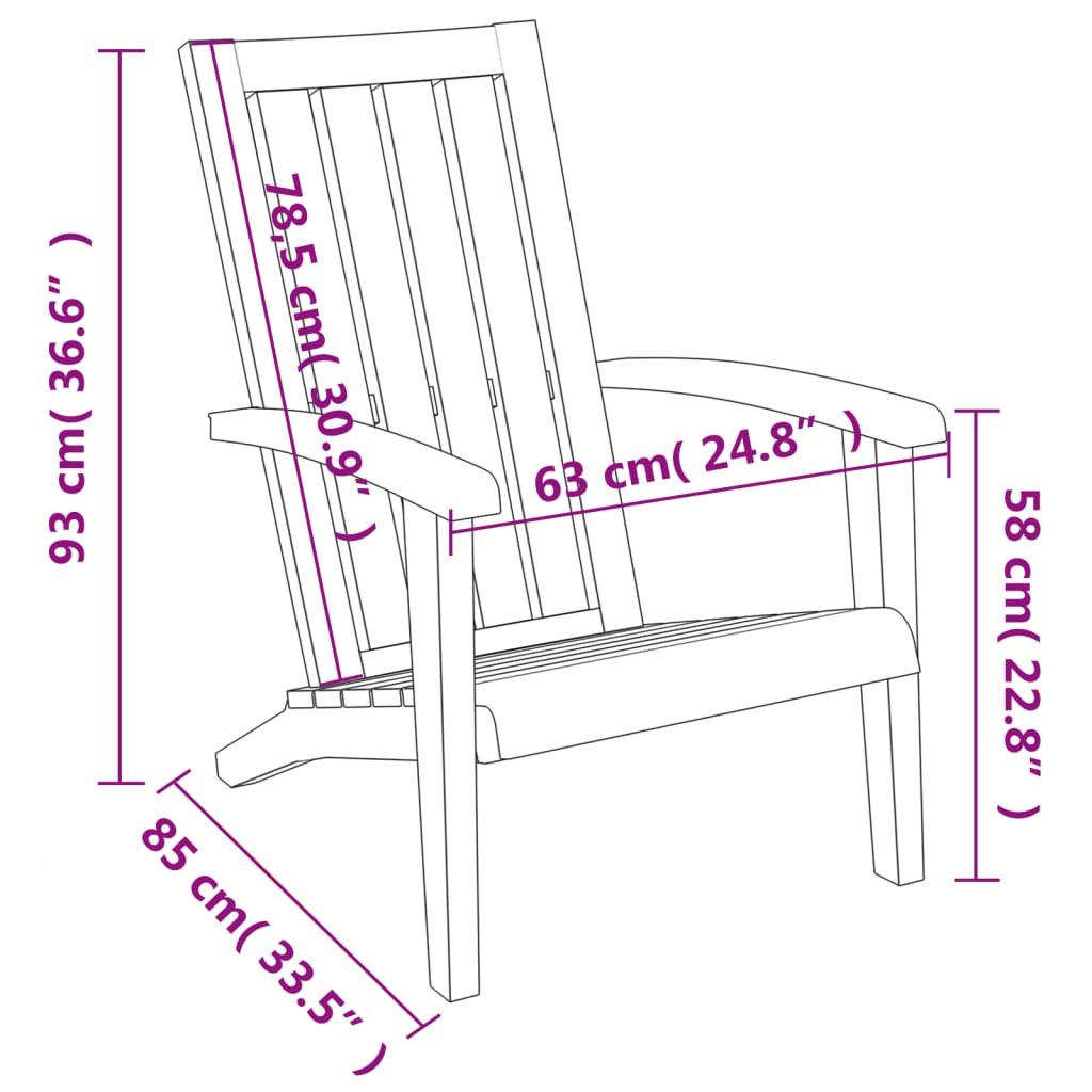 Zahradní Židle Adirondack 2 Ks Černé Polypropylen