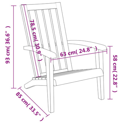 Zahradní Židle Adirondack 2 Ks Černé Polypropylen