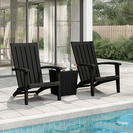 Zahradní Židle Adirondack 2 Ks Černé Polypropylen