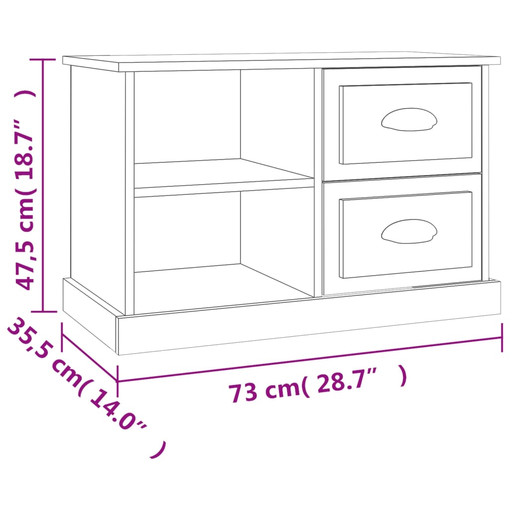 Tv Skříňka 73 X 35,5 X 47,5 Cm Kompozitní Dřevo