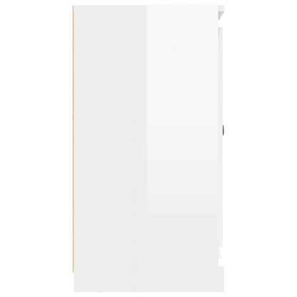 Příborník Bílý Vysoký Lesk 70 X 35,5 X 67,5 Cm Kompozitní Dřevo