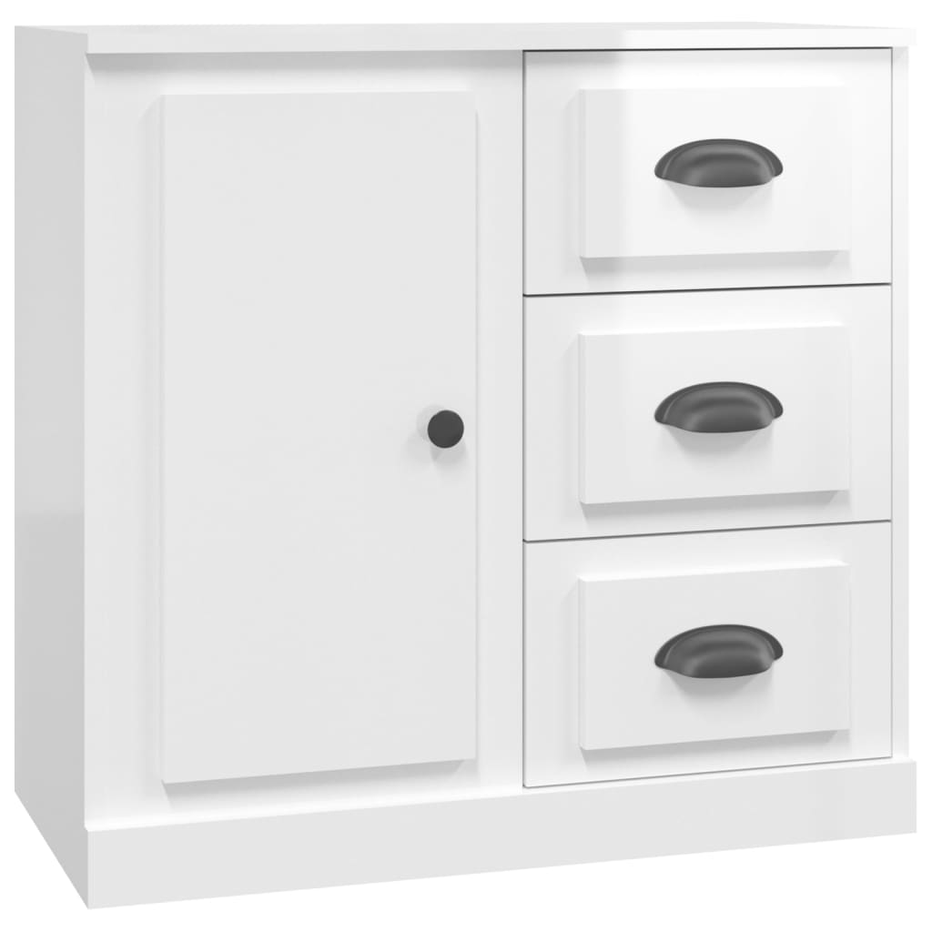Příborník Bílý Vysoký Lesk 70 X 35,5 X 67,5 Cm Kompozitní Dřevo