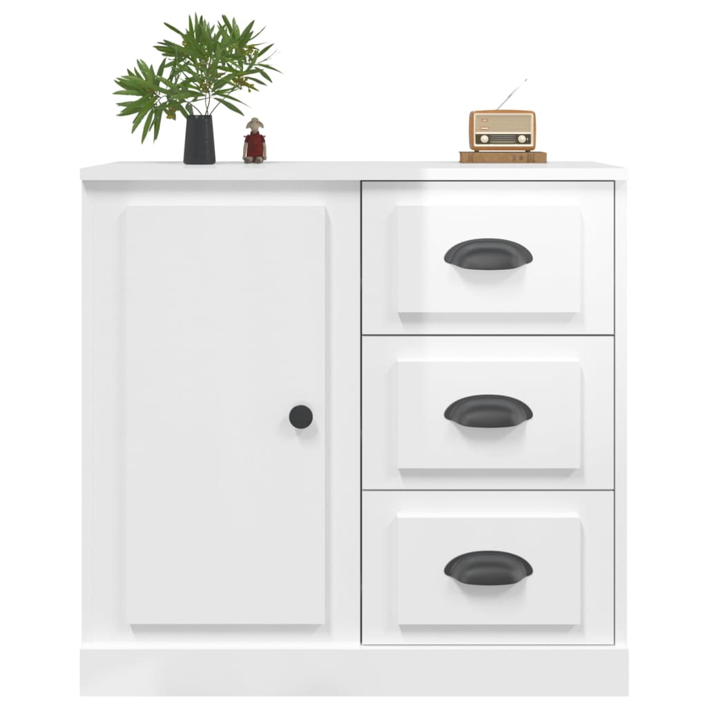 Příborník Bílý Vysoký Lesk 70 X 35,5 X 67,5 Cm Kompozitní Dřevo