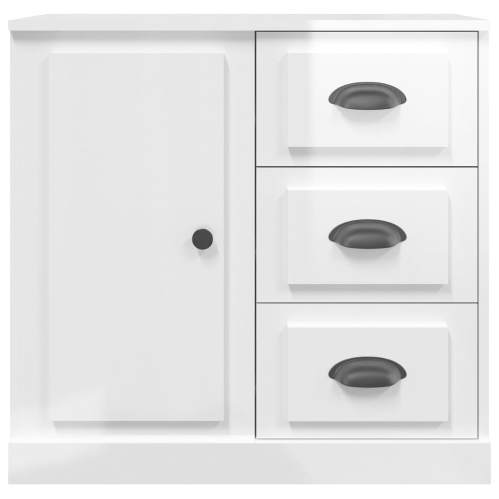 Příborník Bílý Vysoký Lesk 70 X 35,5 X 67,5 Cm Kompozitní Dřevo