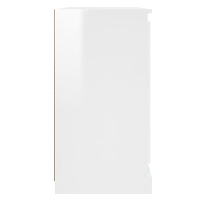 Příborník Bílý Vysoký Lesk 70 X 35,5 X 67,5 Cm Kompozitní Dřevo