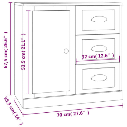 Příborník Bílý Vysoký Lesk 70 X 35,5 X 67,5 Cm Kompozitní Dřevo