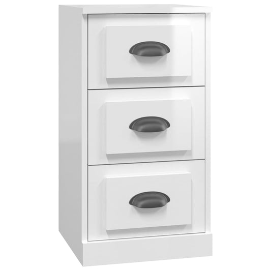 Příborník Bílý S Vysokým Leskem 36X35,5X67,5Cm Kompozitní Dřevo