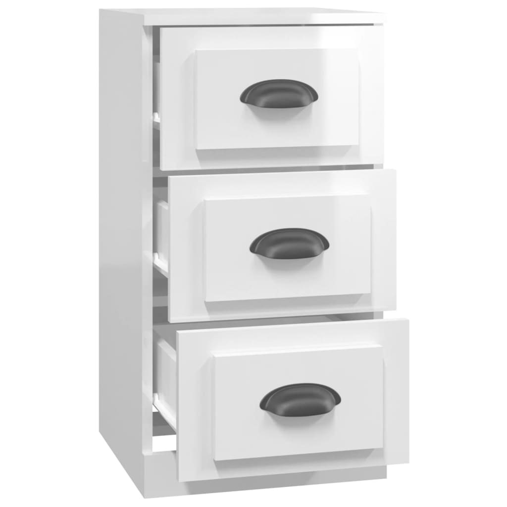 Příborník Bílý S Vysokým Leskem 36X35,5X67,5Cm Kompozitní Dřevo