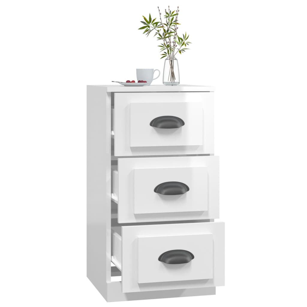 Příborník Bílý S Vysokým Leskem 36X35,5X67,5Cm Kompozitní Dřevo