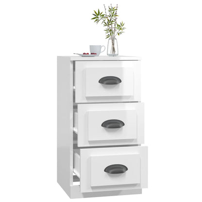 Příborník Bílý S Vysokým Leskem 36X35,5X67,5Cm Kompozitní Dřevo