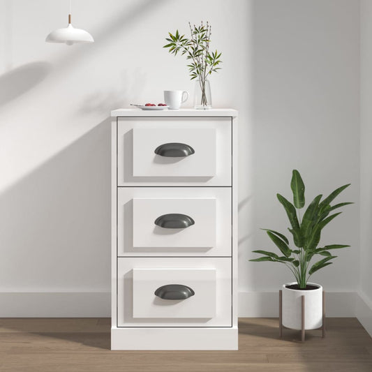 Příborník Bílý S Vysokým Leskem 36X35,5X67,5Cm Kompozitní Dřevo
