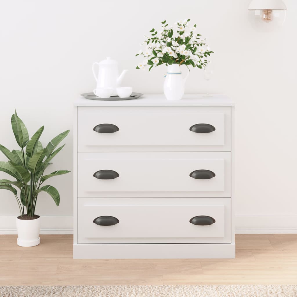 Příborník Bílý Vysoký Lesk 70 X 35,5 X 67,5 Cm Kompozitní Dřevo