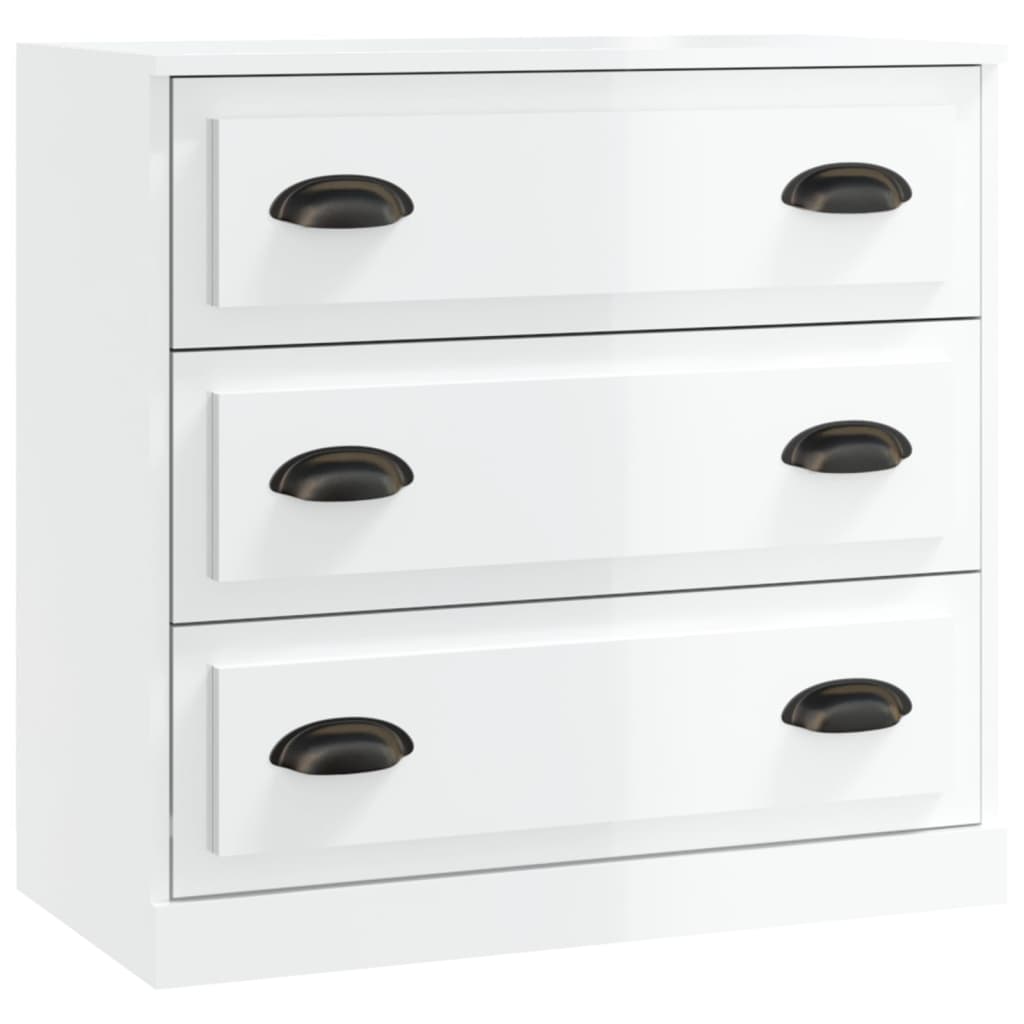 Příborník Bílý Vysoký Lesk 70 X 35,5 X 67,5 Cm Kompozitní Dřevo