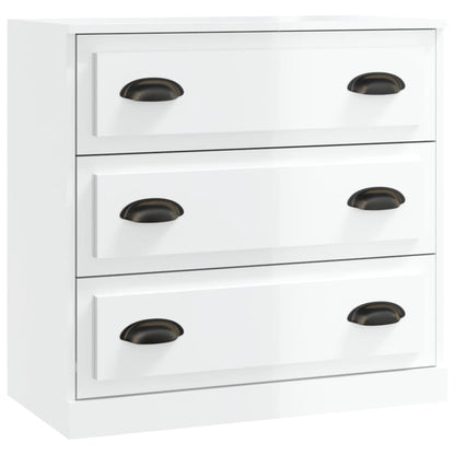Příborník Bílý Vysoký Lesk 70 X 35,5 X 67,5 Cm Kompozitní Dřevo