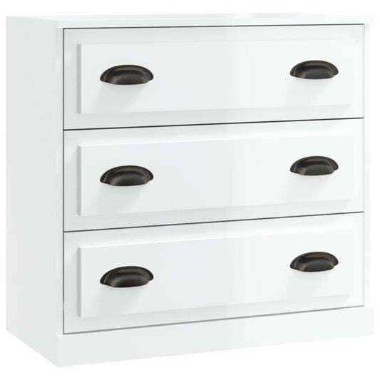 Příborník Bílý Vysoký Lesk 70 X 35,5 X 67,5 Cm Kompozitní Dřevo