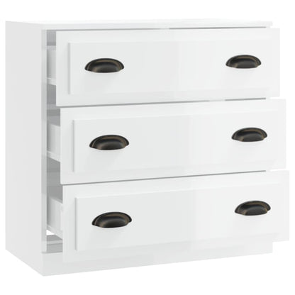 Příborník Bílý Vysoký Lesk 70 X 35,5 X 67,5 Cm Kompozitní Dřevo