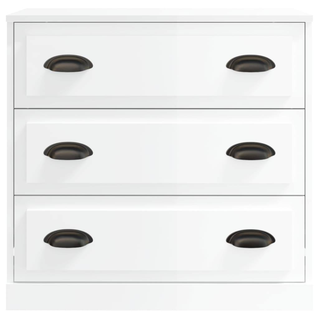 Příborník Bílý Vysoký Lesk 70 X 35,5 X 67,5 Cm Kompozitní Dřevo